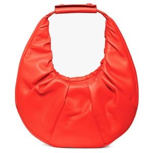 Staud Soft Ruched Moon Shoulder Bag in Hawaiian Red
